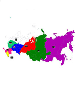 Нанести цифровые данные на карту России