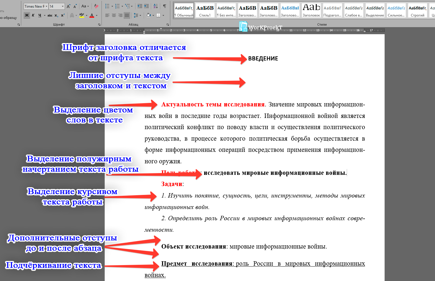 Как не надо оформлять введение проектной работы